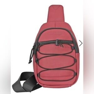 Duchamp Rubberized Sling Bag Dusty Pink Mauve NWT